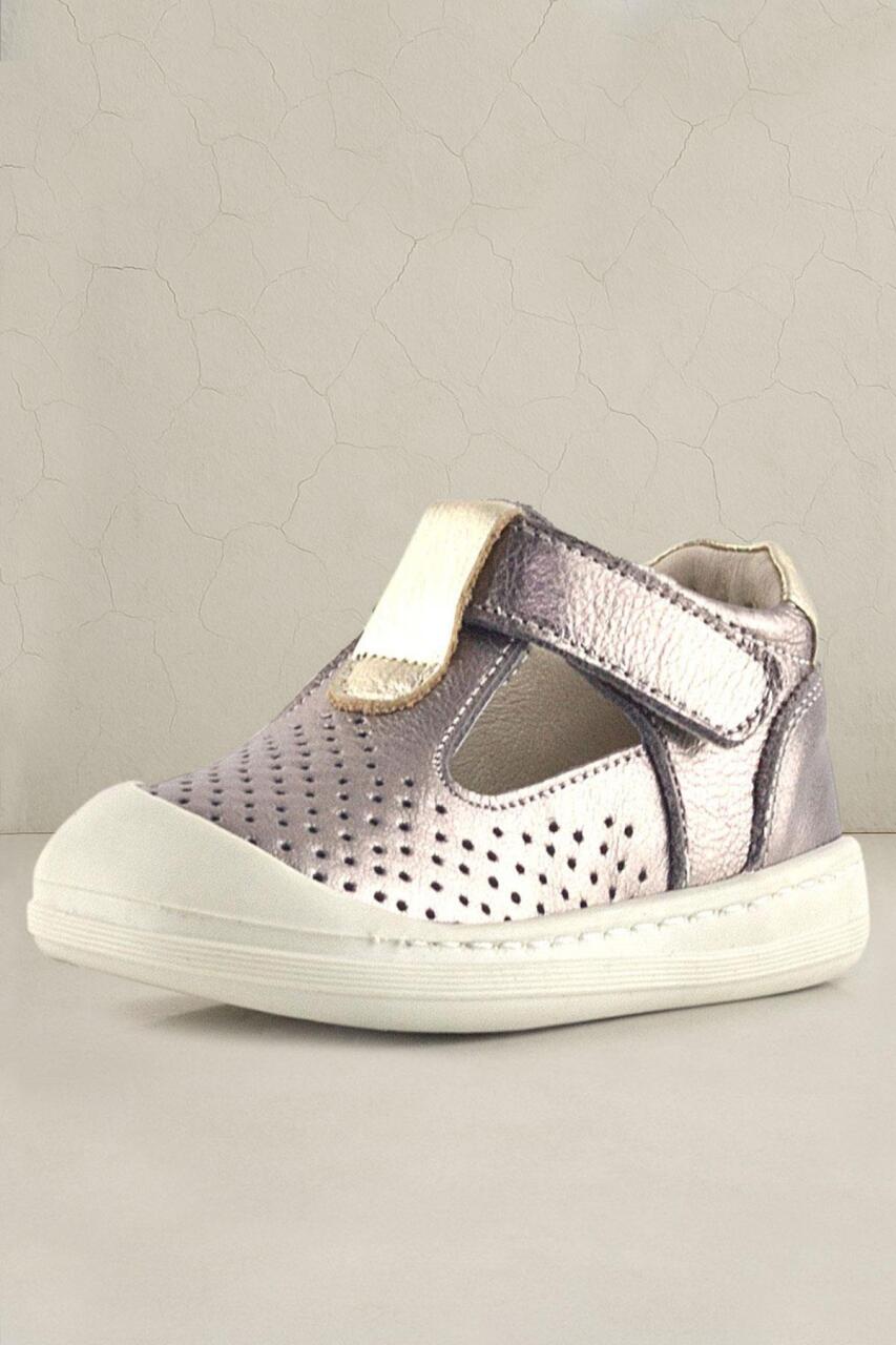 Rakerplus Shaun Hakiki Deri Altın Cırtlı Anatomik Kız Bebek Sandalet - 1