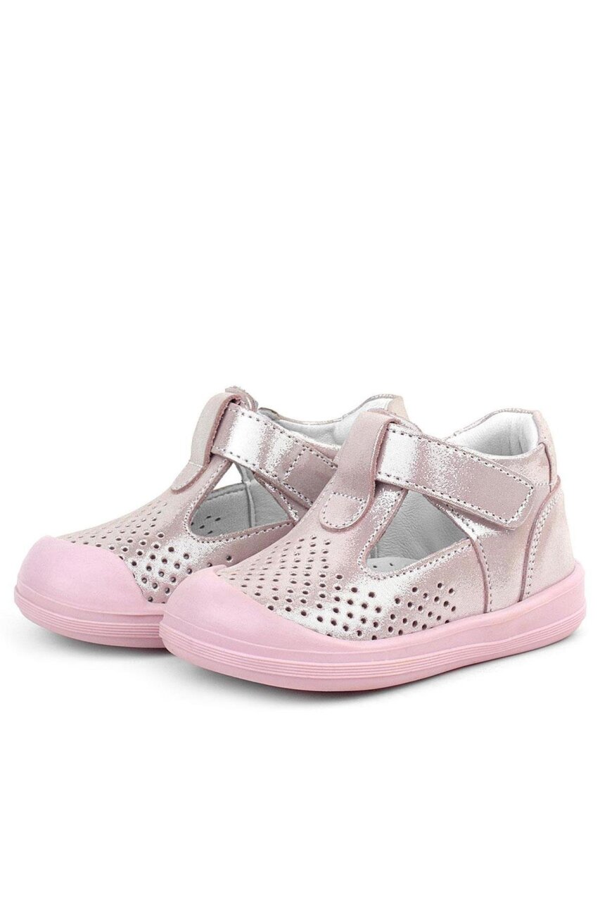 حذاء شون من راكر بلاس، مصنوع من الجلد الطبيعي، وردي اللون، بشريط فيلكرو لامع، بتصميم تشريحي للأطفال - 5