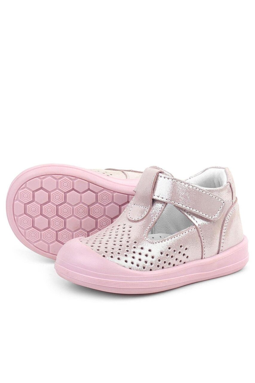 حذاء شون من راكر بلاس، مصنوع من الجلد الطبيعي، وردي اللون، بشريط فيلكرو لامع، بتصميم تشريحي للأطفال - 7