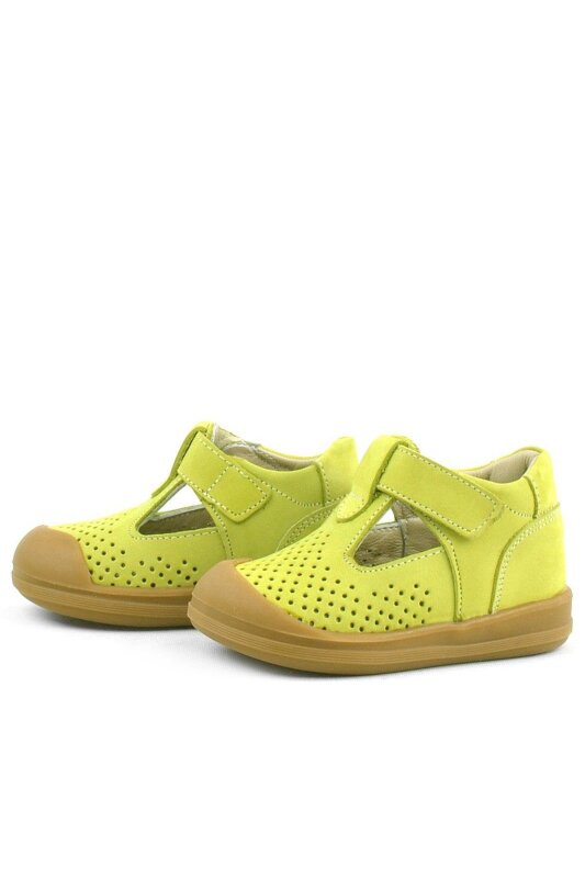 Rakerplus Shaun Hakiki Deri Fıstık Yeşili Cırtlı Anatomik Bebek Sandalet - 4