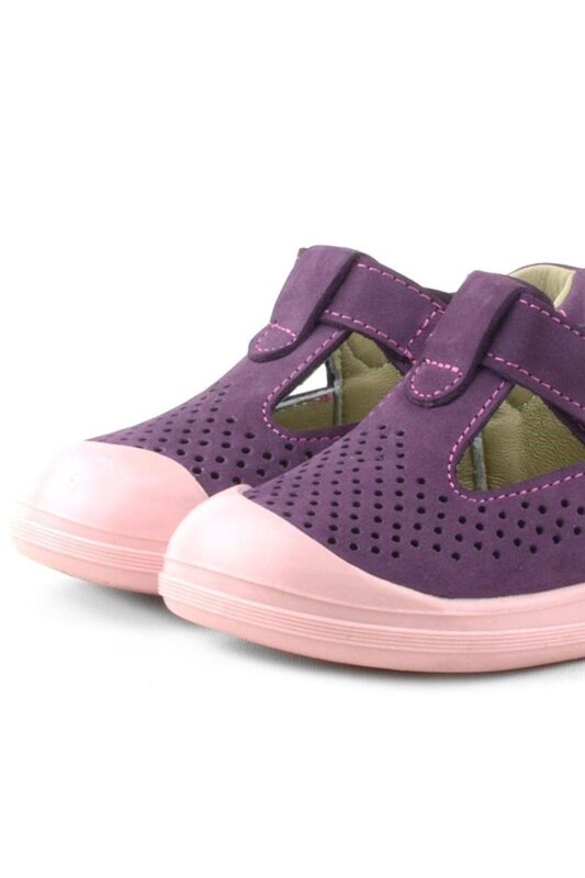 Rakerplus Shaun Hakiki Deri Mor Cırtlı Anatomik Bebek Sandalet - 7