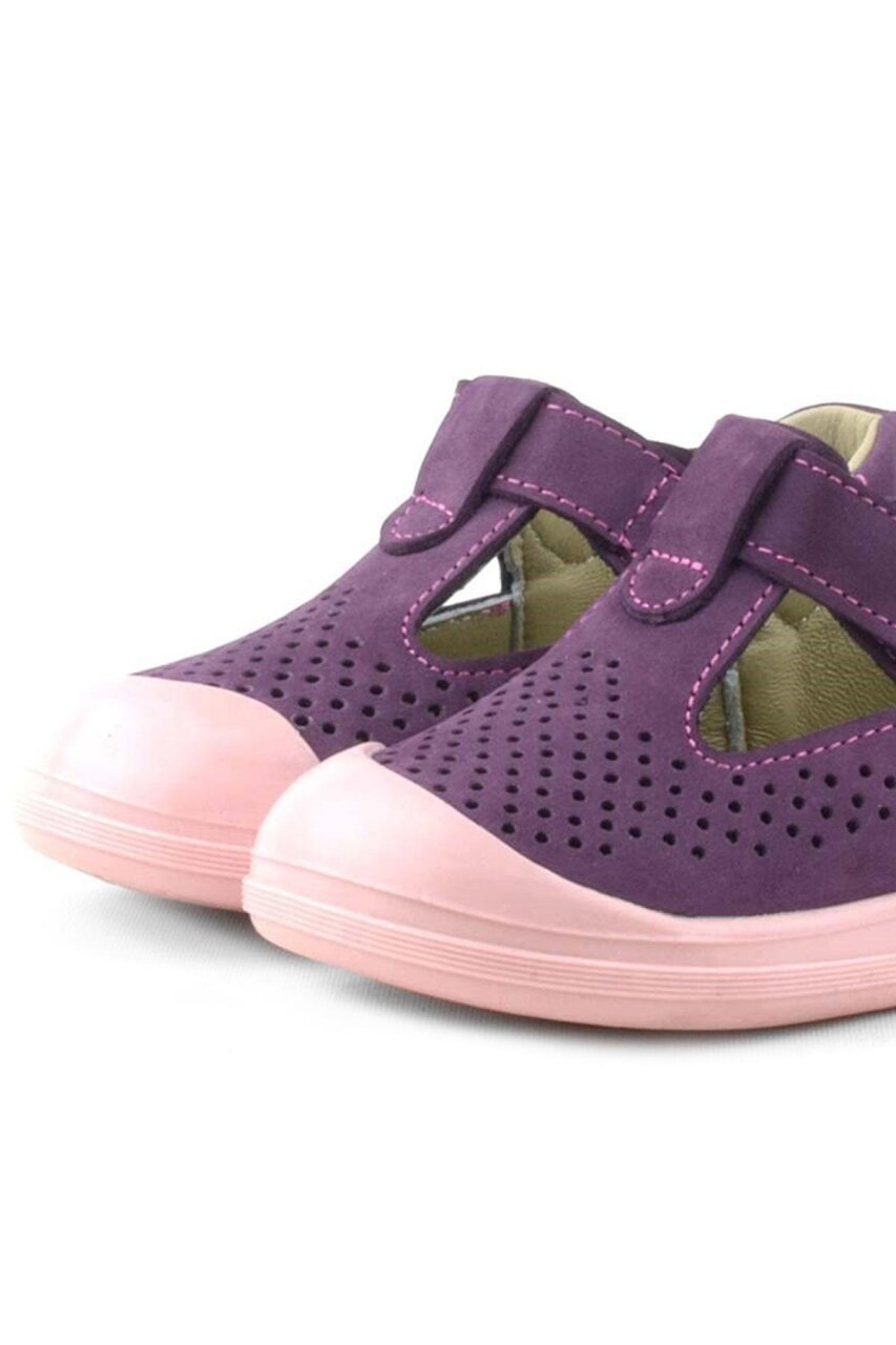 Rakerplus Shaun Hakiki Deri Mor Cırtlı Anatomik Bebek Sandalet - 7