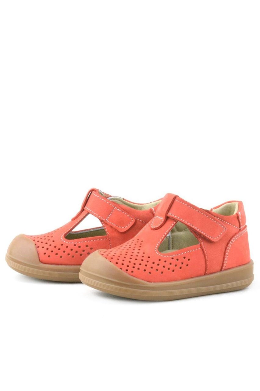 Rakerplus Shaun Hakiki Deri Turuncu Cırtlı Anatomik Bebek Sandalet - 4