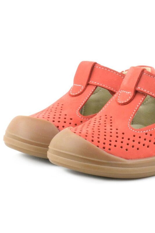 Rakerplus Shaun Hakiki Deri Turuncu Cırtlı Anatomik Bebek Sandalet - 7