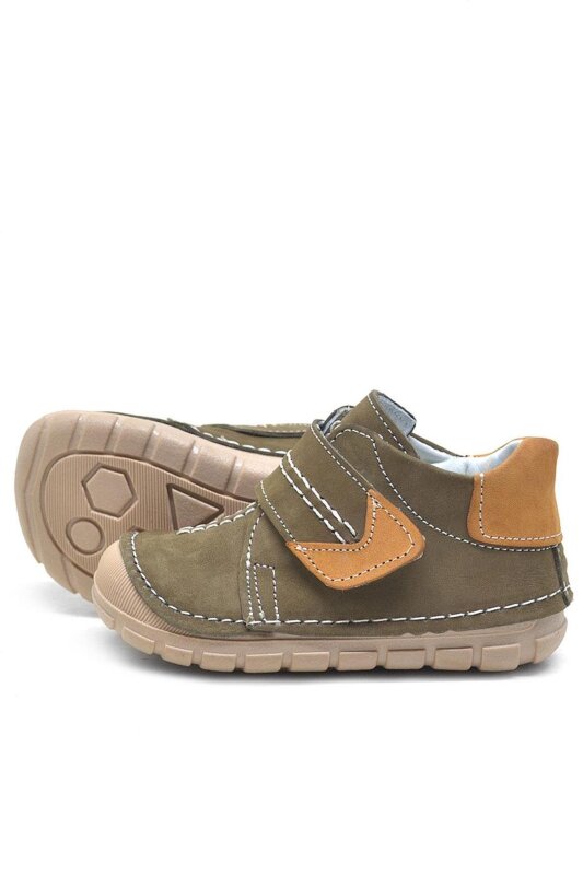 حذاء أطفال من راكر بلاس بوباي، مصنوع من الجلد الطبيعي، لون كاكي، الخطوة الأولى للجنسين - 4