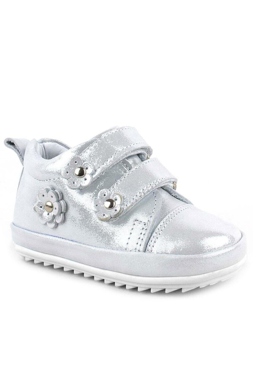 حذاء Rakerplus Limpo من الجلد الطبيعي باللون الفضي بتصميم تشريحي للخطوة الأولى للفتيات الصغيرات - 2