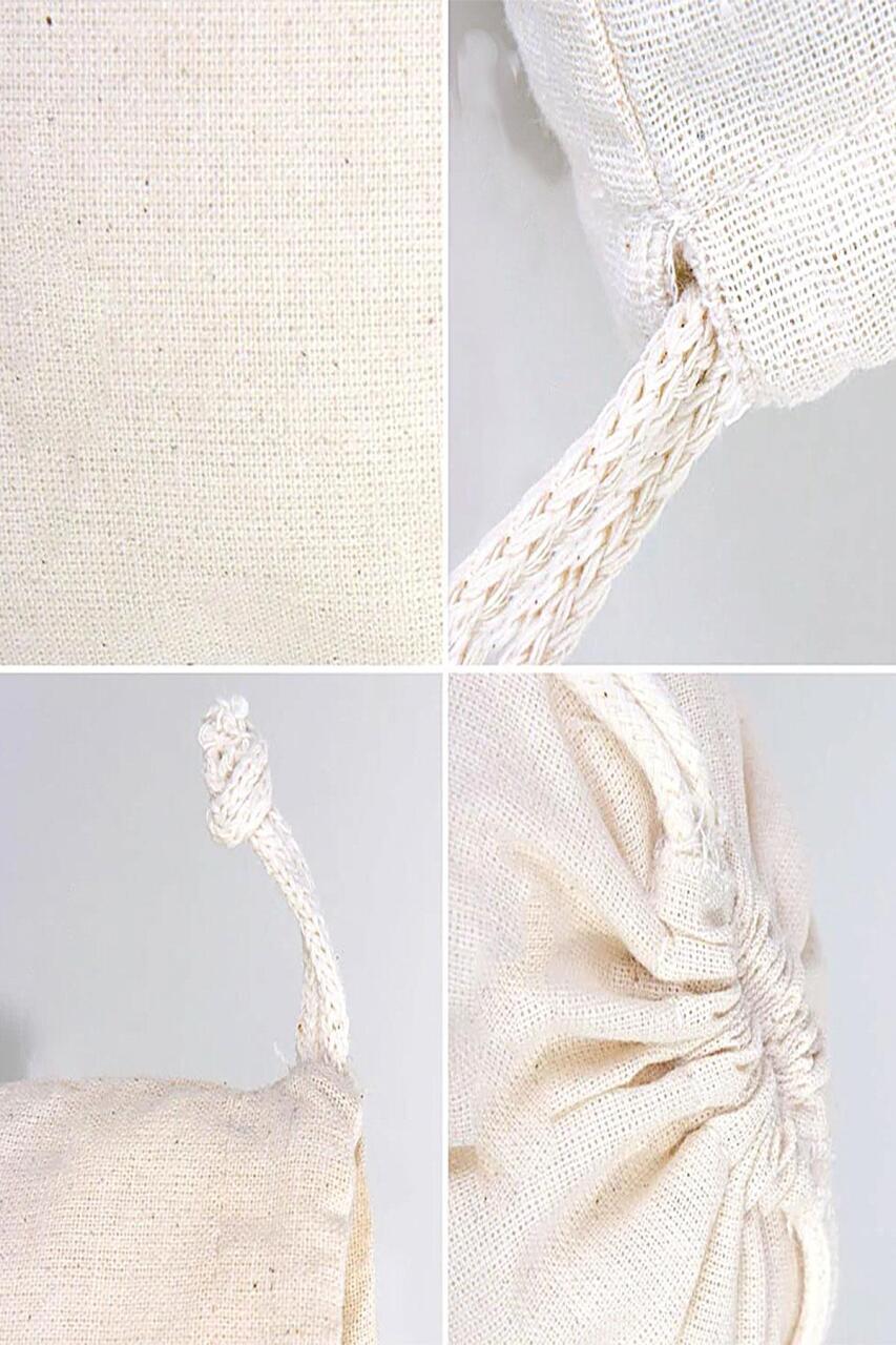 حقيبة أحذية من القماش الخام برباط بتصميم خاص من راكر بلس تي بونز، مقاس 30×40 سم - 4