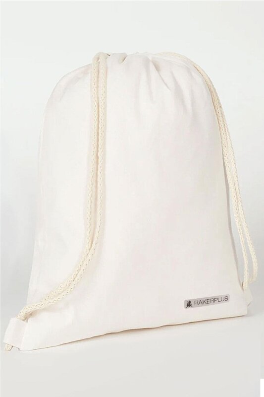 Rakerplus Krem 35x40 cm Unisex Ham Bez Büzgülü Sırt Ayakkabı Çantası - Rakerplus