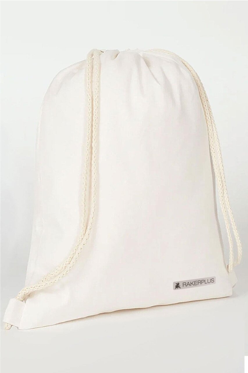 Rakerplus Krem 35x40 cm Unisex Ham Bez Büzgülü Sırt Ayakkabı Çantası - 1