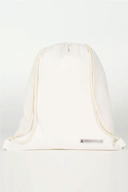 Rakerplus Krem 35x40 cm Unisex Ham Bez Büzgülü Sırt Ayakkabı Çantası - 2