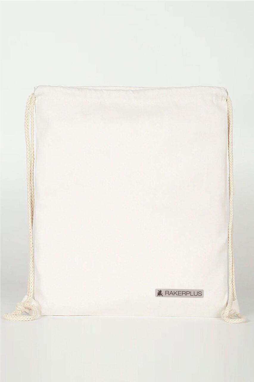 Rakerplus Krem 35x40 cm Unisex Ham Bez Büzgülü Sırt Ayakkabı Çantası - 4