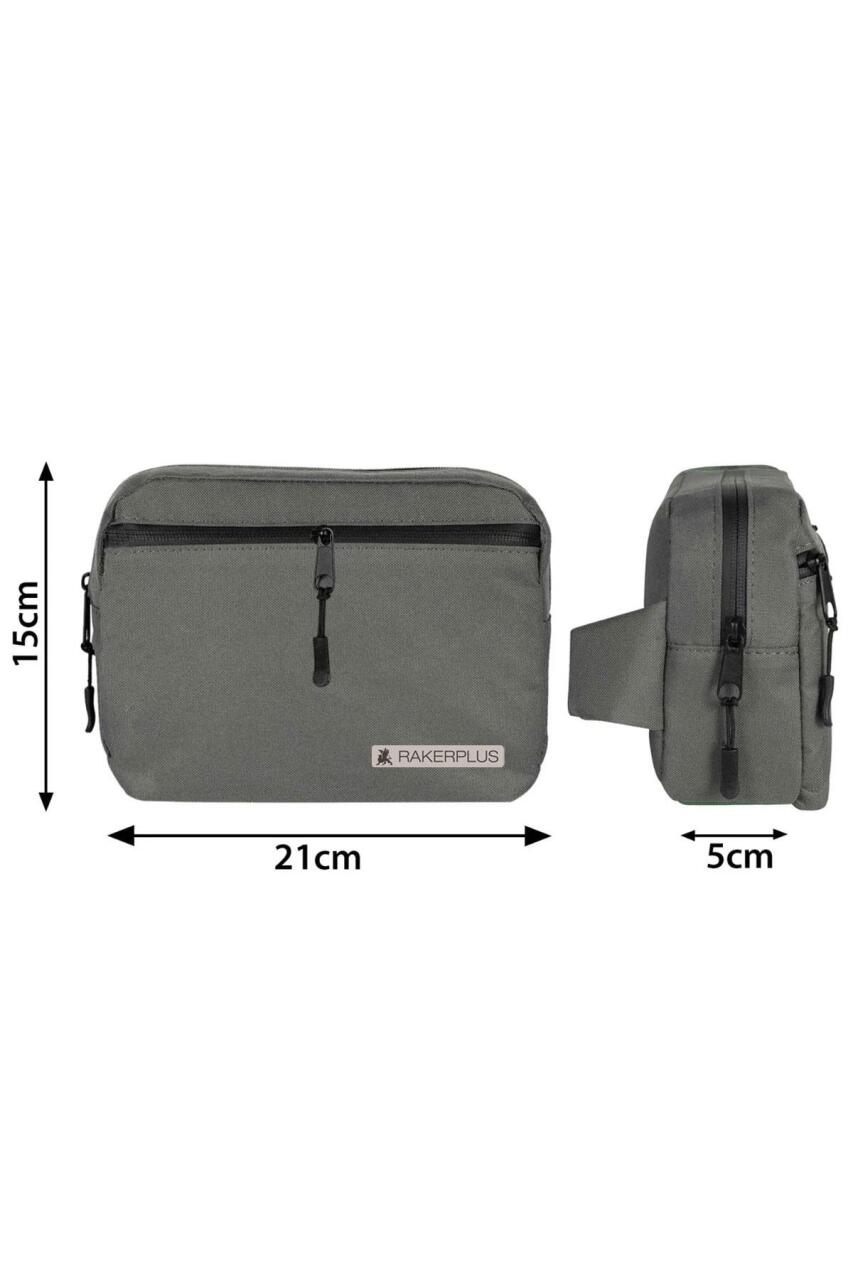 Rakerplus Gri Unisex Minimal 21x15x5 cm Bel ve Göğüs Çantası - 4