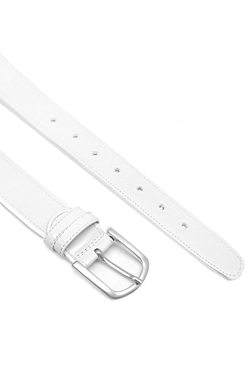 Rakerplus Beyaz Cilt 3 cm Erkek Çocuk Klasik Kemer - 2