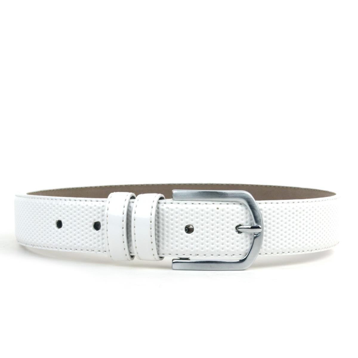 Beyaz Klasik Metal Tokalı Rugan Erkek Çocuk Kemer - 1