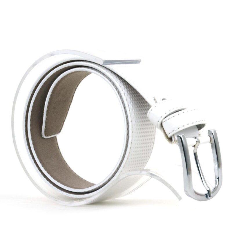 Beyaz Klasik Metal Tokalı Rugan Erkek Çocuk Kemer - 2