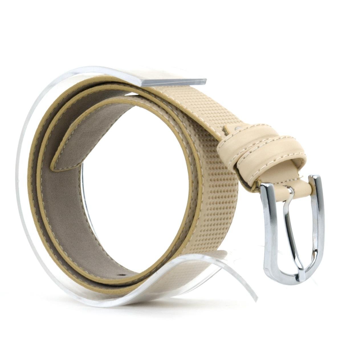 Krem Klasik Metal Tokalı Erkek Çocuk Kemer - 2