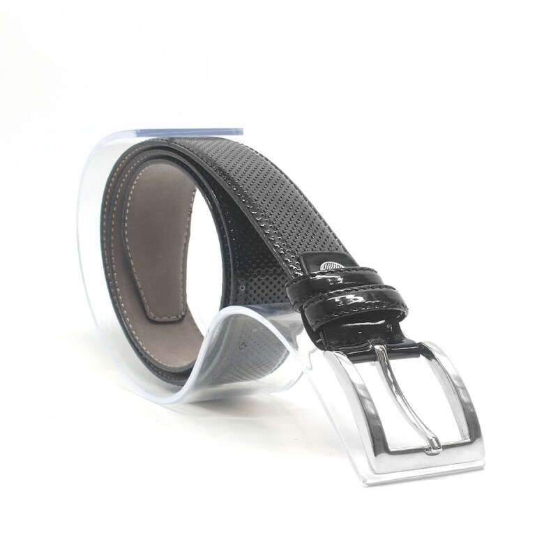 Siyah Klasik Metal Tokalı Rugan Erkek Çocuk Kemer - Rakerplus