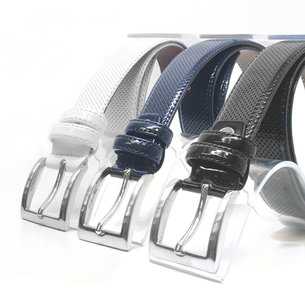 Siyah Klasik Metal Tokalı Rugan Erkek Çocuk Kemer - 2