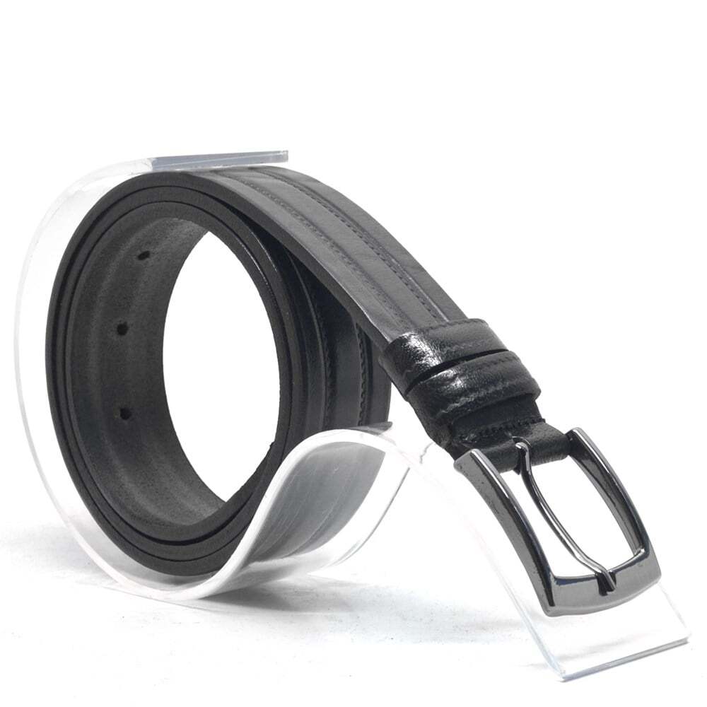 Rakerplus Hakiki Deri Siyah Klasik Erkek Çocuk Kemer - 1