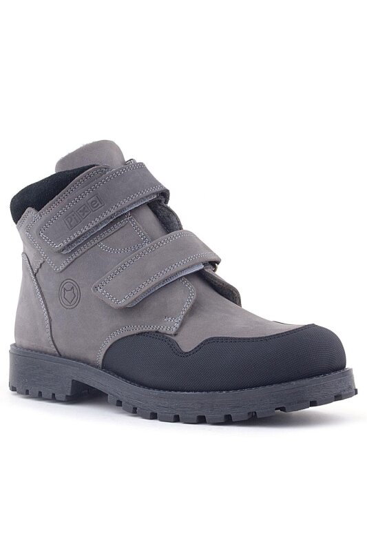 Rakerplus Pixel Genuine Leather Grey Velcro Boys' Boots - Rakerplus