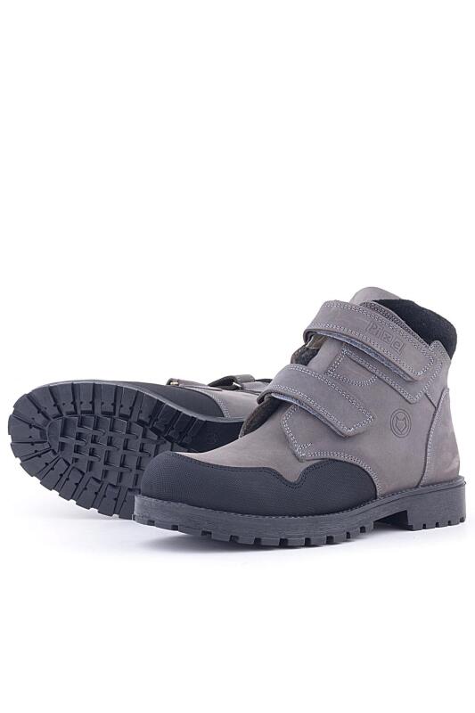 Rakerplus Pixel Genuine Leather Grey Velcro Boys' Boots - 5