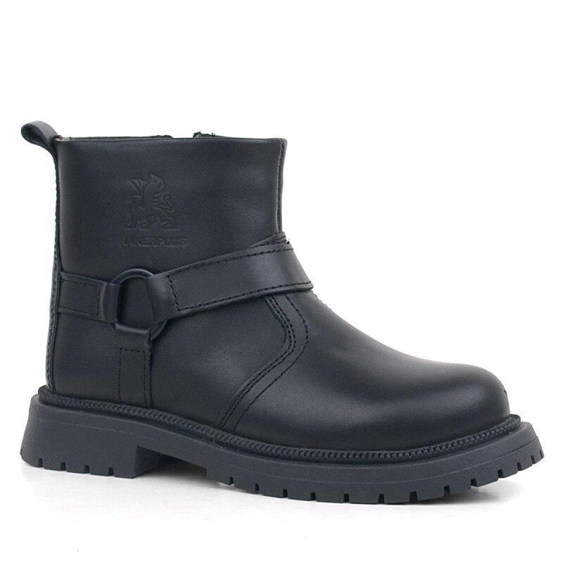 Genuine Leather, Real Fur Lined, Black Zippered Children's Boots - Rakerplus