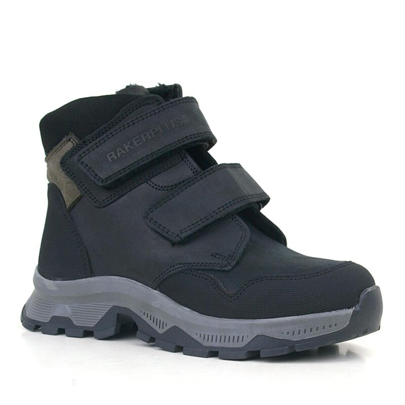 Rakerplus Trekking Genuine Leather Black Velcro Boys' Boots - Rakerplus