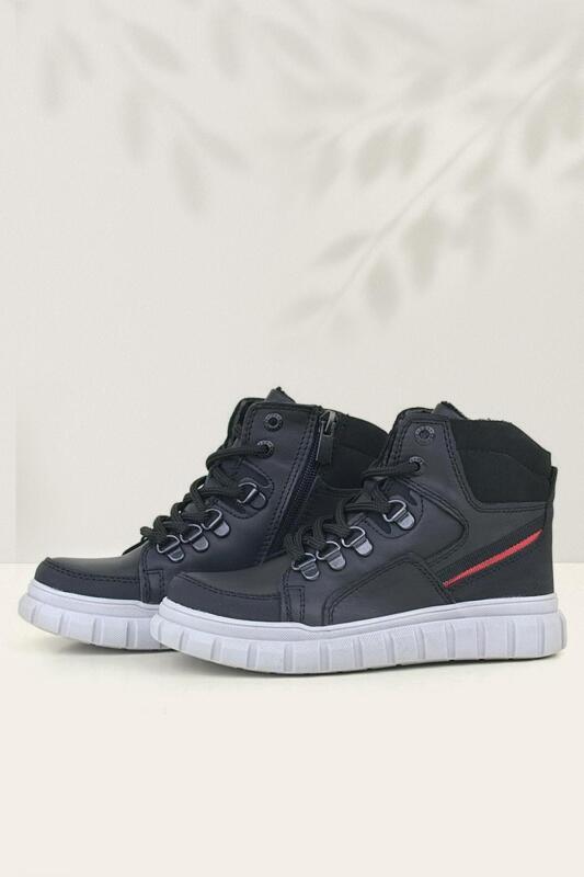 Rakerplus Genuine Leather Black Zip-Up Boys' Boots - Rakerplus