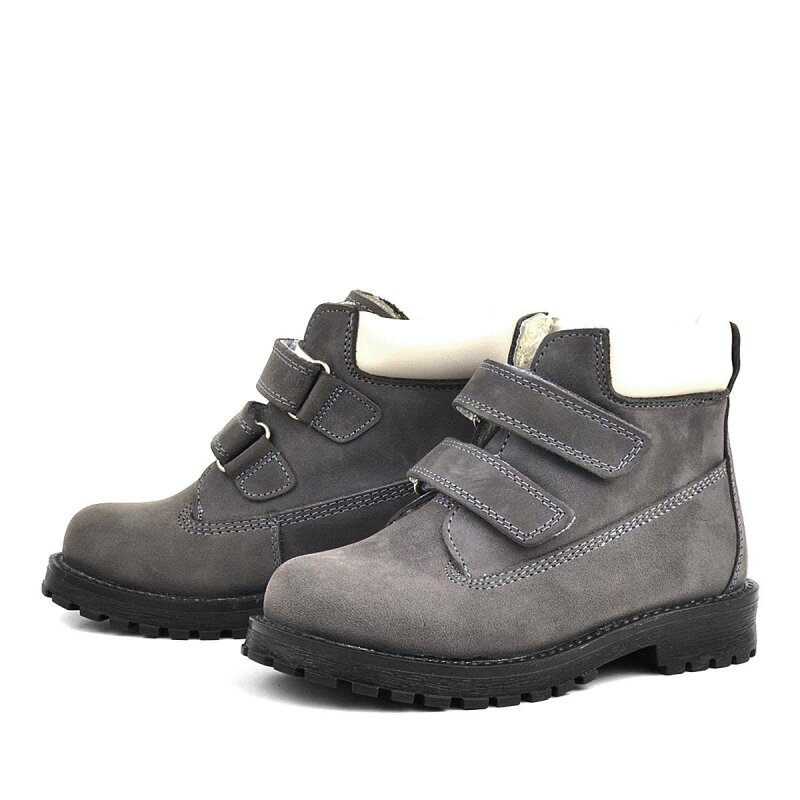 Rakerplus Neson Hakiki Deri Gri Cırtlı Kürklü Çocuk Bot - 3