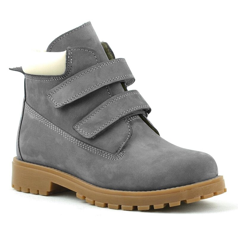 Rakerplus Neson Genuine Leather Grey Velcro Kids' Boots - Rakerplus
