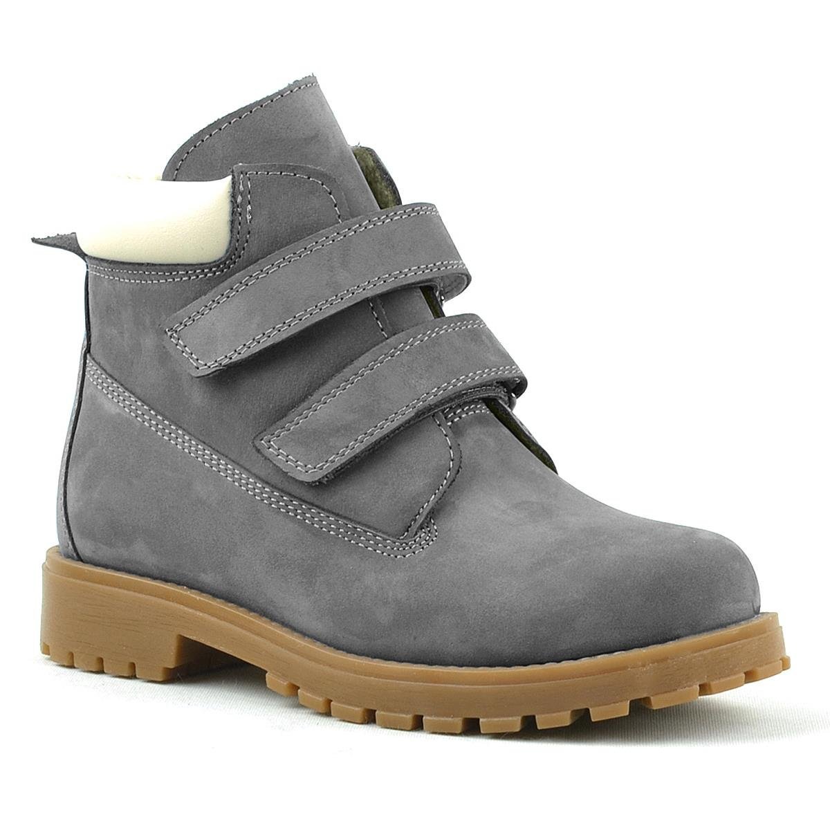 Rakerplus Neson Genuine Leather Grey Velcro Kids' Boots - 1
