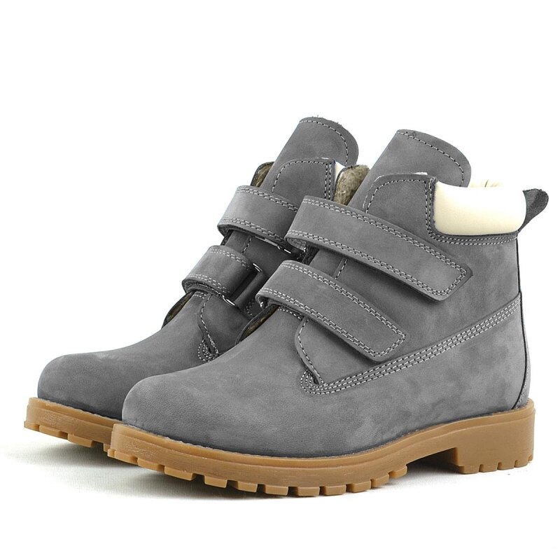 Rakerplus Neson Genuine Leather Grey Velcro Kids' Boots - 4