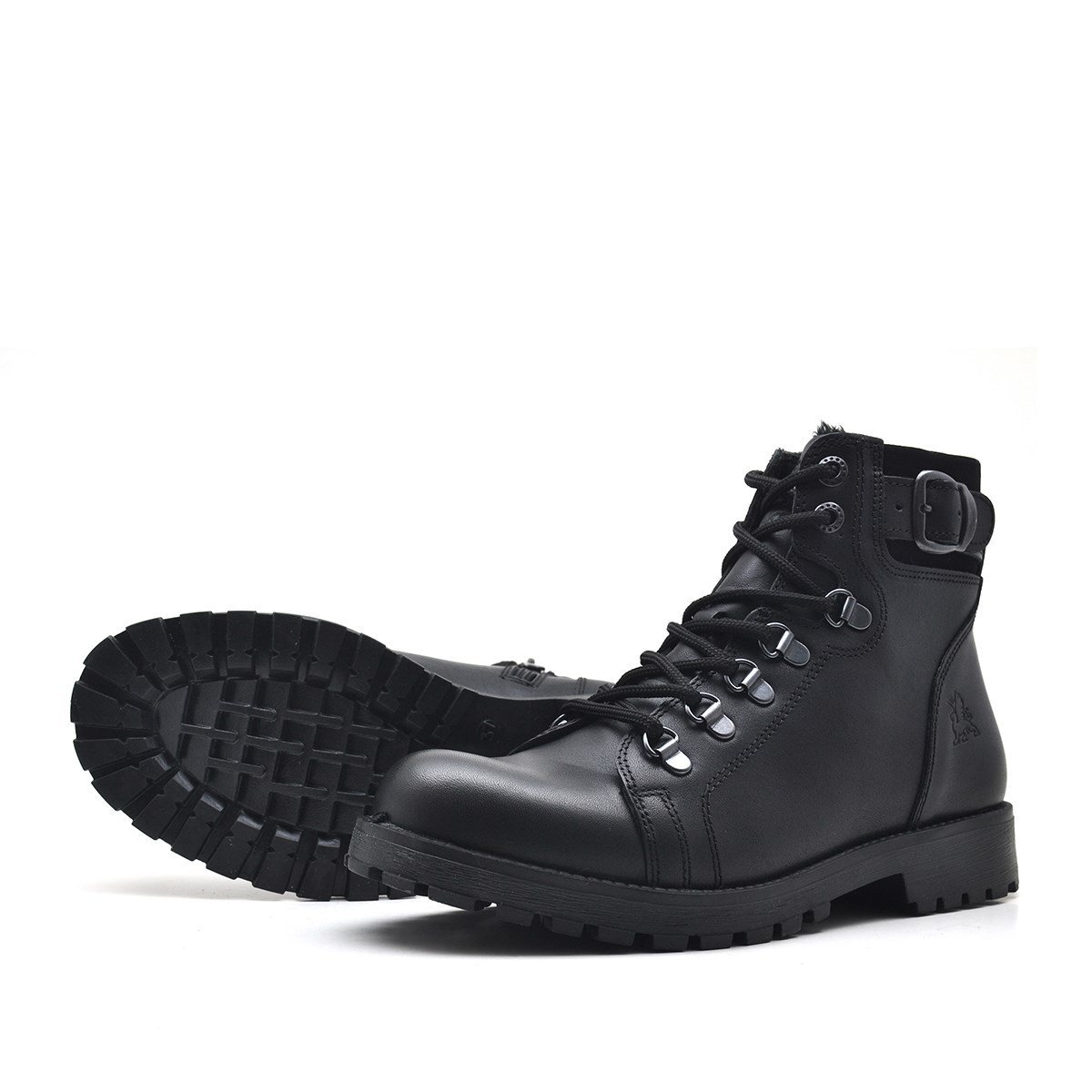 حذاء أطفال راكر بلاس غريفون من الجلد الطبيعي بسحاب أسود - 5