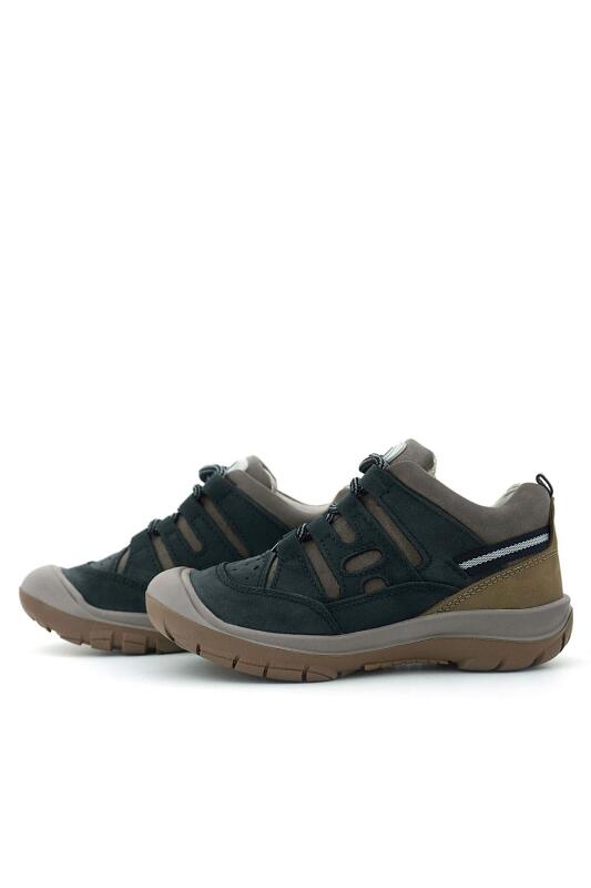 حذاء أطفال خارجي من الجلد الطبيعي من راكر بلس، أزرق داكن، برباط - 6