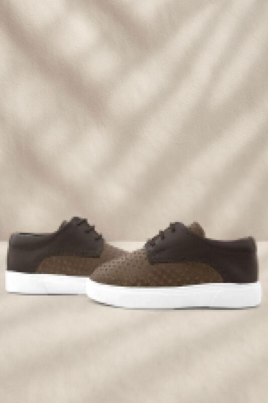 Rakerplus Genuine Leather Brown Elasticated Boys' Casual Shoes - Rakerplus