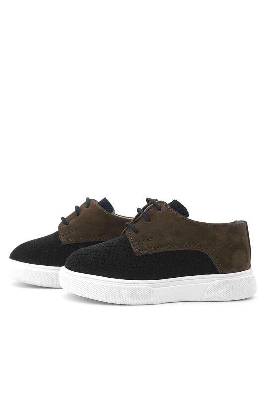 حذاء كاجوال مطاطي أسود بني من الجلد الطبيعي للأولاد من راكر بلاس - 5