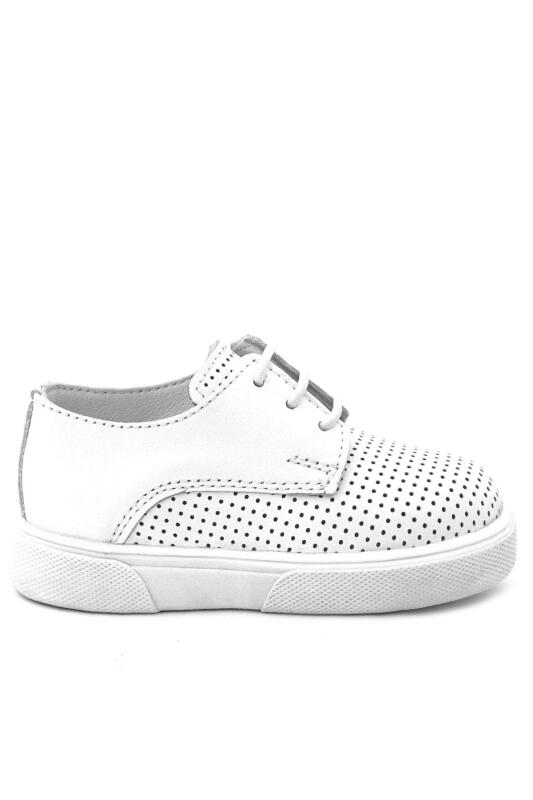 حذاء كاجوال مطاطي أبيض من الجلد الطبيعي للأولاد من راكر بلاس - 5