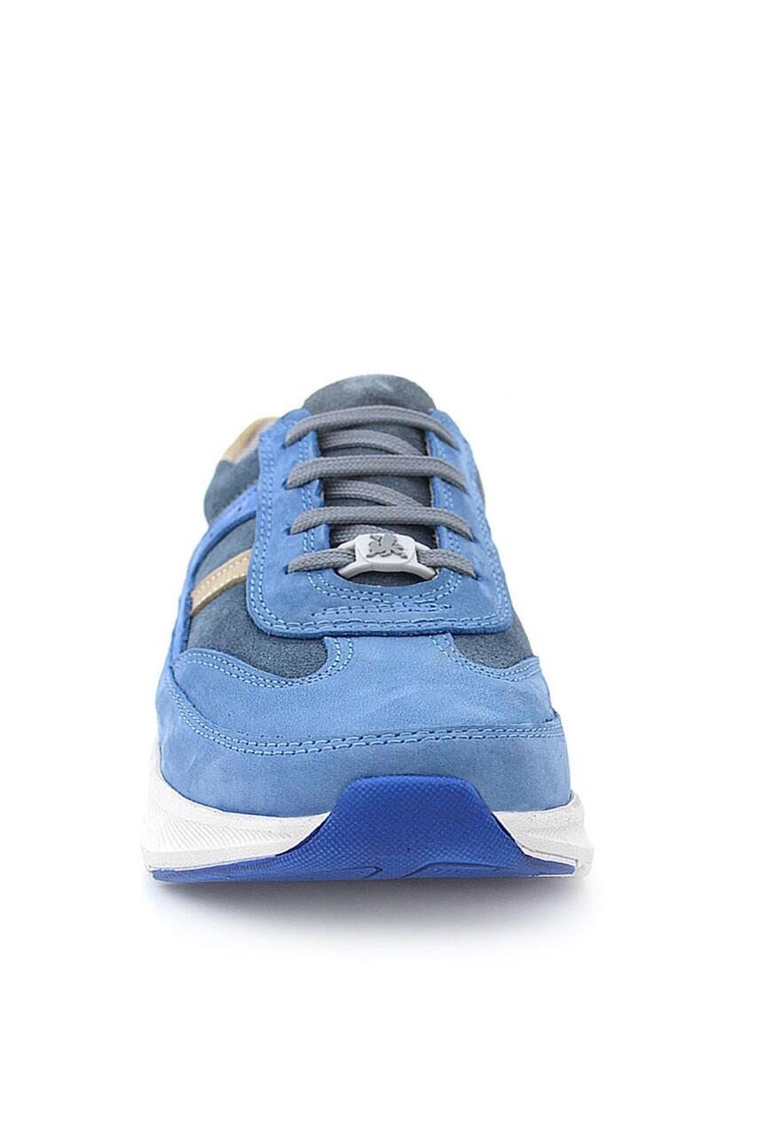 حذاء رياضي خفيف الوزن للأطفال من راكر بلس، مصنوع من الجلد الطبيعي، بلون أزرق تان تشريحي، برباط - 3