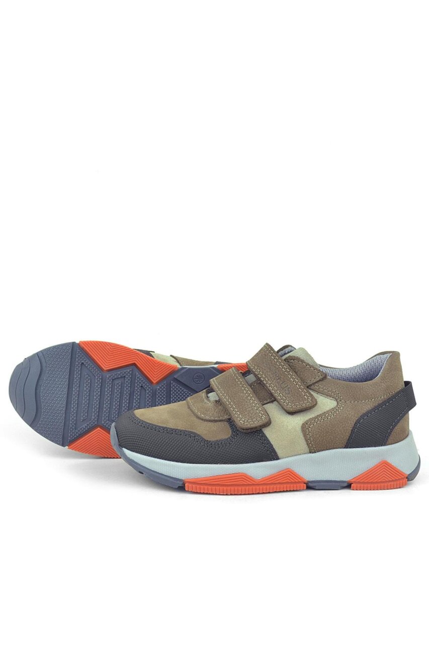 حذاء رياضي للأطفال من راكر بلس مصنوع من الجلد الطبيعي باللون البني - 5