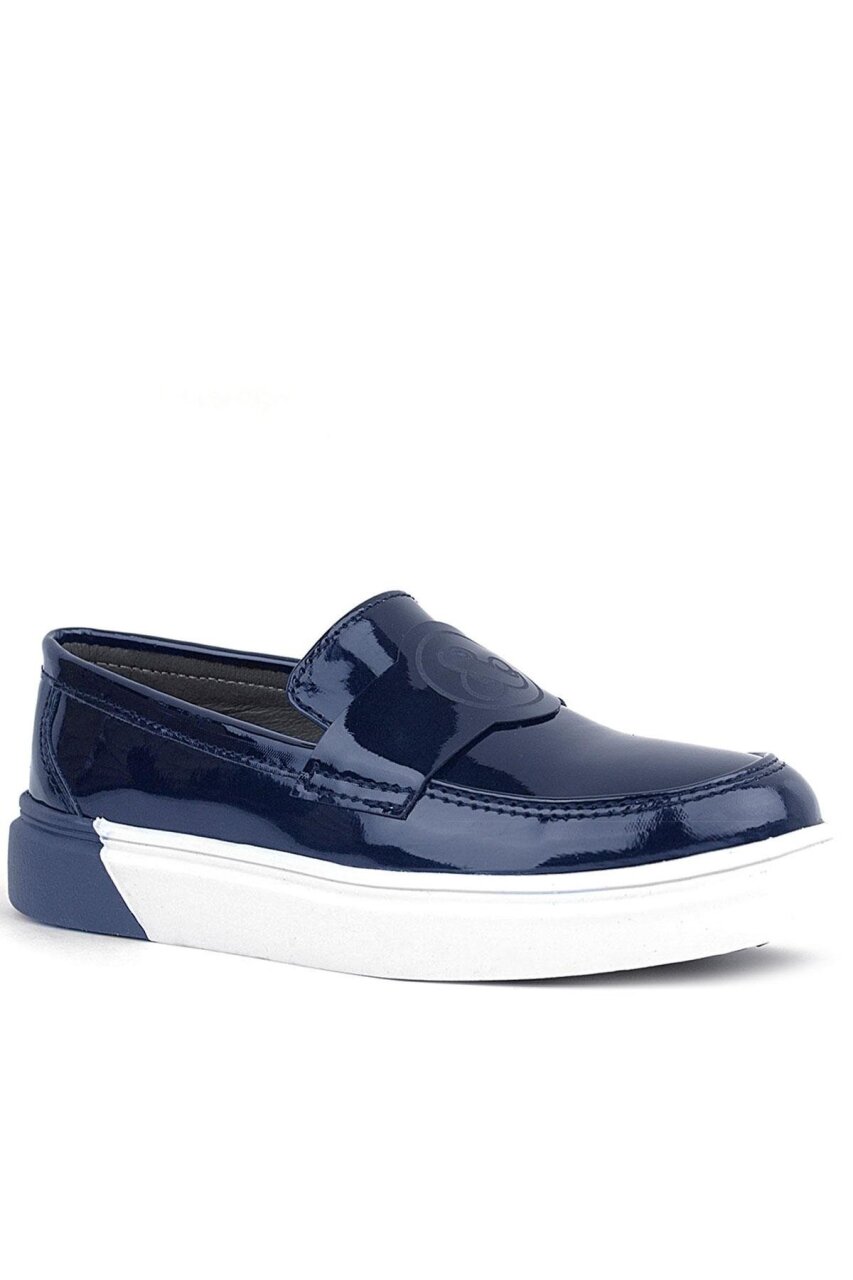Rakerplus Navy Patent Leather Kids' Classic Shoes - 2