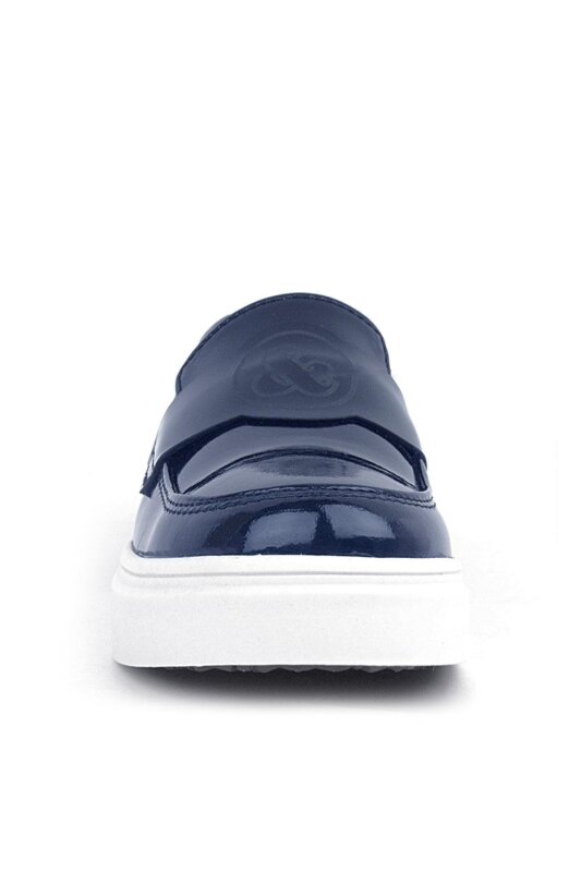 Rakerplus Navy Patent Leather Kids' Classic Shoes - 4