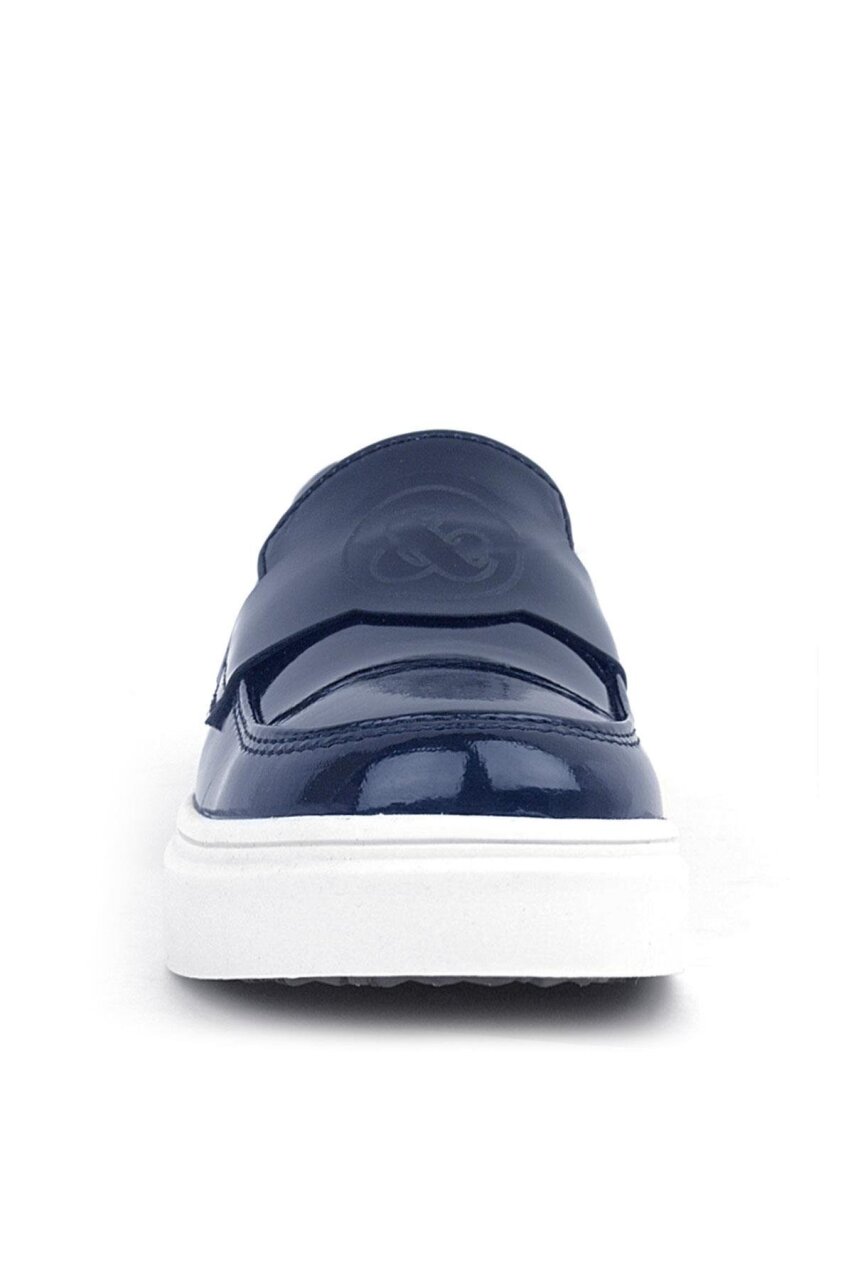 Rakerplus Navy Patent Leather Kids' Classic Shoes - 4