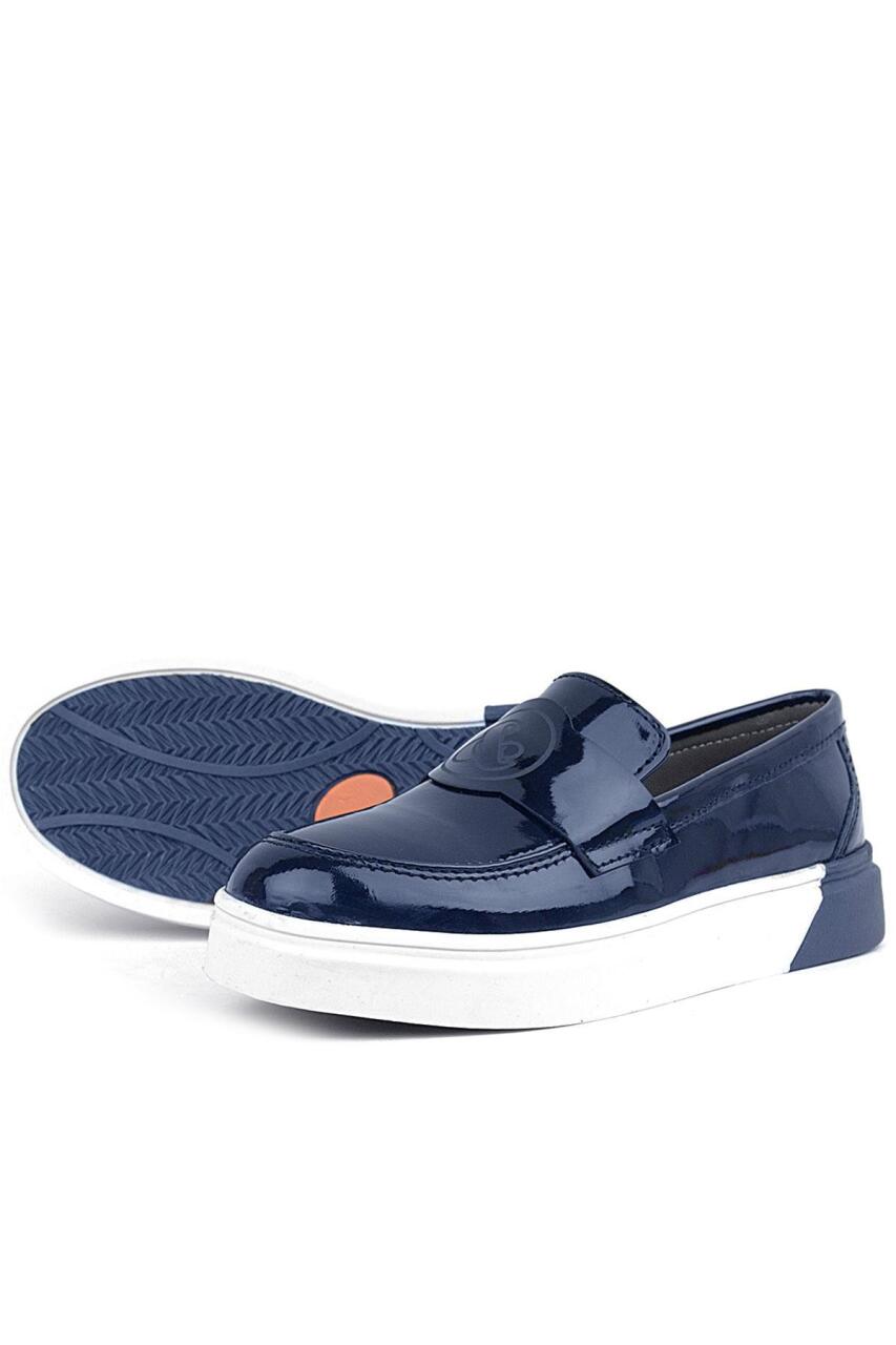 Rakerplus Navy Patent Leather Kids' Classic Shoes - 7