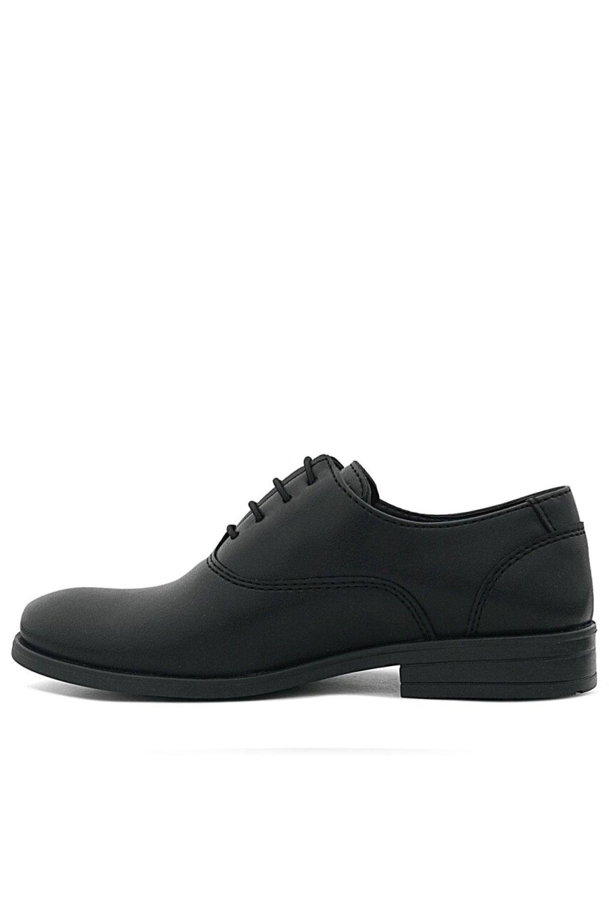 حذاء كلاسيكي للأطفال من راكر بلاس، أسود مطفي، برباط - 5