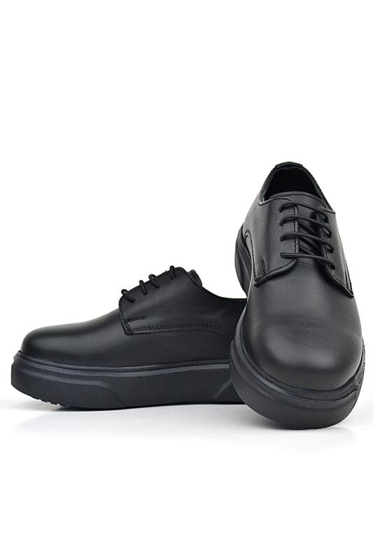 حذاء كلاسيكي للأطفال من راكر بلاس ديربي، مصنوع من الجلد الطبيعي باللون الأسود غير اللامع، ذو نعل عالٍ - 7