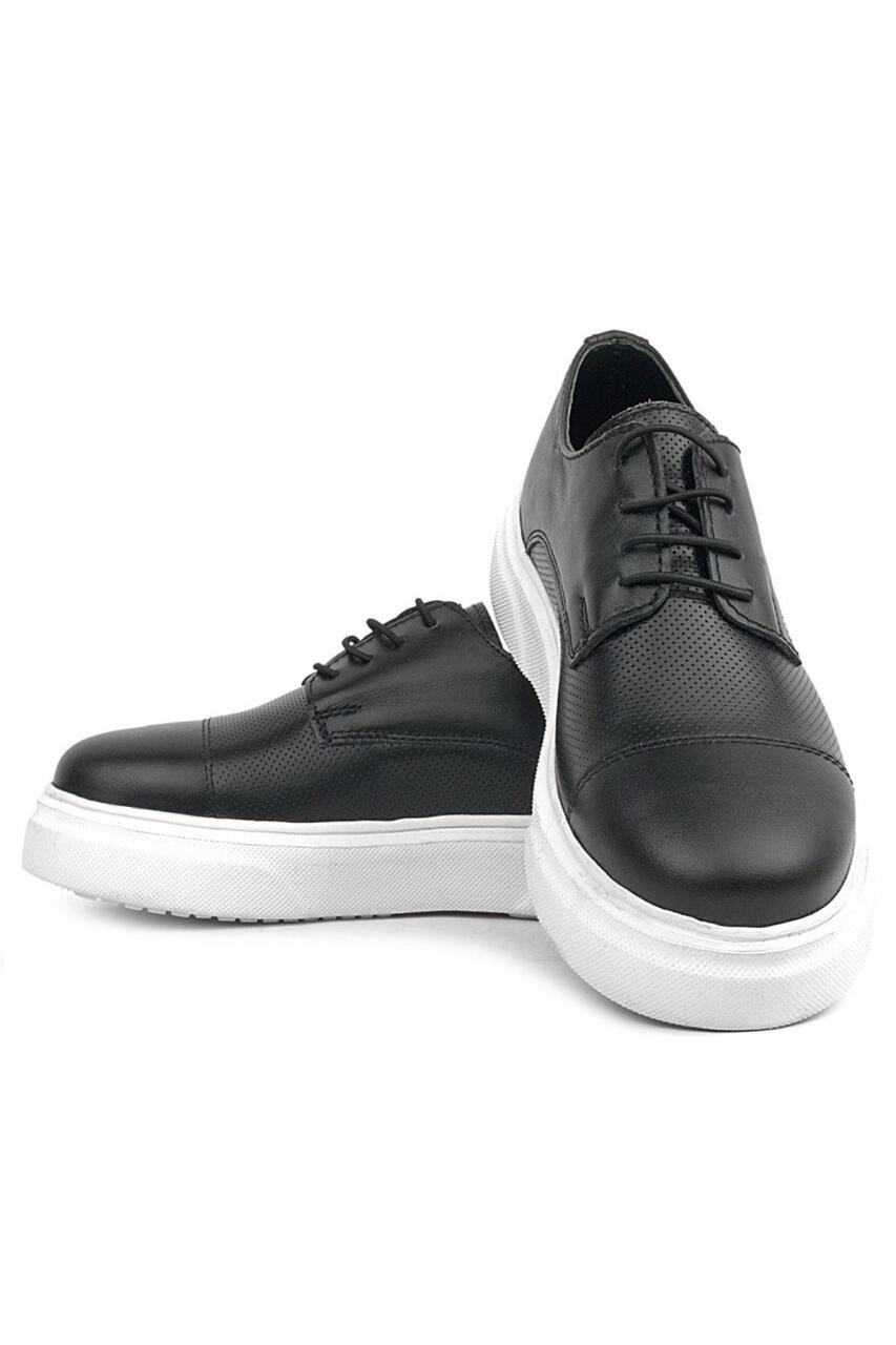 حذاء كلاسيكي للأطفال من راكر بلاس مصنوع من الجلد الطبيعي باللون الأسود ونعل عالٍ - 5