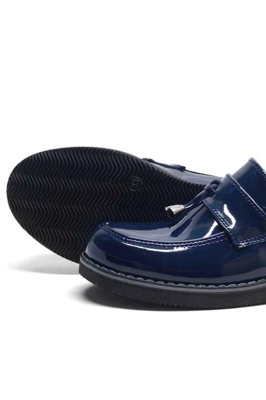 Rakerplus Lacivert Rugan Loafer Çocuk Okul Ayakkabısı - 6
