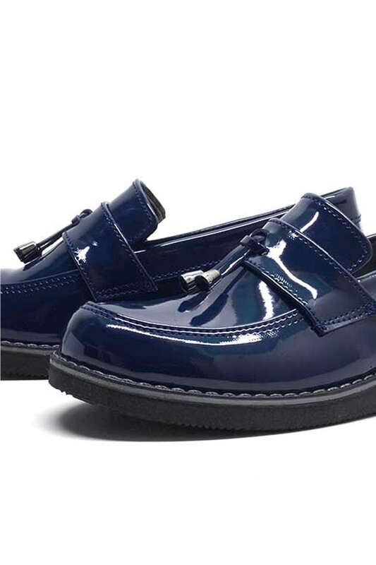 Rakerplus Lacivert Rugan Loafer Çocuk Okul Ayakkabısı - 7