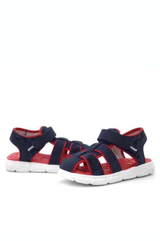 Rakerplus Lacivert Kırmızı Kamuflaj Desenli Çocuk Sandalet - 6