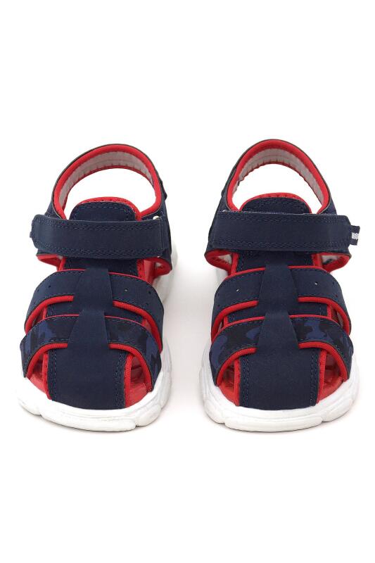 Rakerplus Lacivert Kırmızı Kamuflaj Desenli Çocuk Sandalet - 7